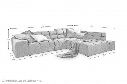 Oregon 2.0 von Candy - Couchgarnitur Ausführung rechts fango