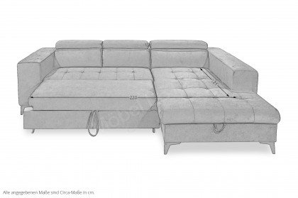 Prag 2 von ED-Lifestyle - Ecksofa rechts silver