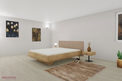 Sol von ANREI - Doppelbett Asteiche gebürstet/ braun