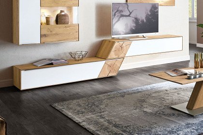 Talvera 1015 von Decker - Lowboard Asteiche/ weißes Farbglas