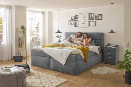 Michigan 6 von ED-Lifestyle - Boxspringbett 180 steel grey