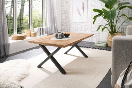 Asola von A Better Place - Couchtisch Eiche, X-Gestell, rechteckig