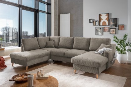 Valentina von Benformato - XXL-Sofa links grau-braun
