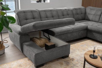 Attentione von Benformato - XXL-Garnitur rechts dunkelgrau