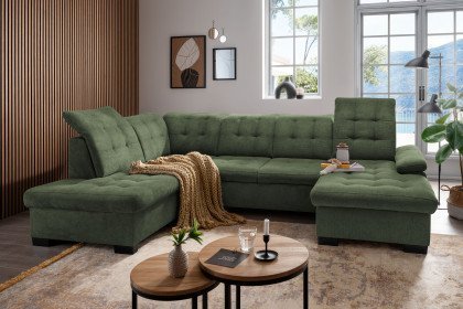 Attentione von Benformato - Wohnlandschaft links dunkelgrün