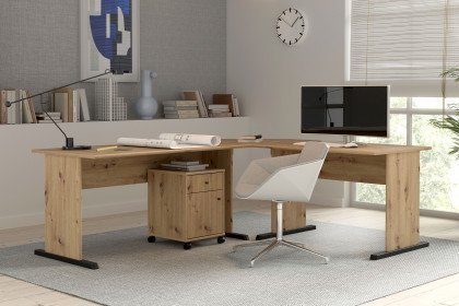 Tempra 2 von Forte - Büroeinrichtung in Artisan Eiche Nachbildung