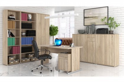Tempra 2 von Forte - Büroeinrichtung Sonoma Eiche Nachbildung