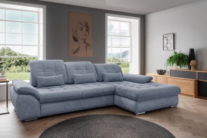 Rigatti-LE24 von Benformato - Ecksofa Ausführung rechts hellblau