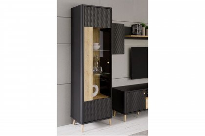 Fixsmile von Forte - Vitrine Mauvella Oak/ schwarz