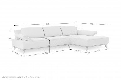 Tivoli-LE25 von ADA Mindful Living - Eckgarnitur rechts grey-white