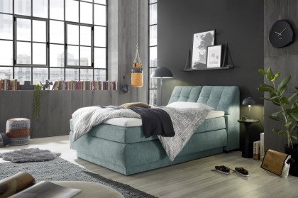 Fairfield-Dream von set one by Musterring - Boxspringbett 140 KT3 mit Stauraum ice blue