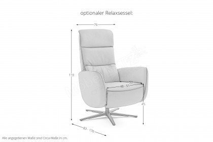 MR 1380 von Musterring - Ledersofa Variante rechts honey