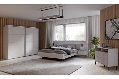 Nektarius-sleeping von Forte - Schlafzimmer secret grey mit Rillenstruktur