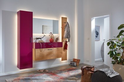 Odessa von Musterring - Garderobe in Wildeiche & bordeauxrot