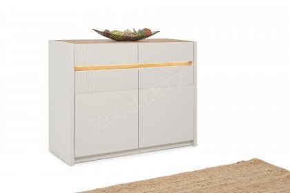 Oak Squere von Forte - Kommode in Mauvella Oak/ Sand