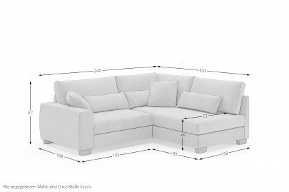 HILLA NOVASPRING von Nova Via - Ecksofa rechts grau