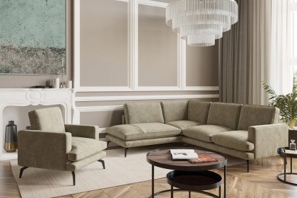 Bali von Primavera Furniture - Eckgarnitur Ausführung links hellgrau
