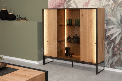 Yola von SCHÖNER WOHNEN - Highboard 6134 Kerneiche natur - inklusive Beleuchtung