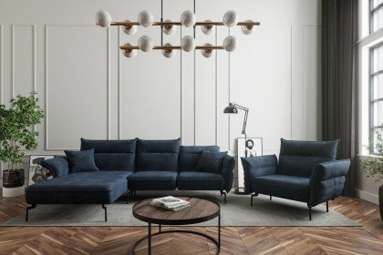 Jakarta von Primavera Furniture - Ecksofa Ausführung links dunkelblau