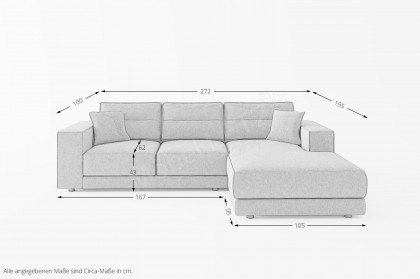 Verona von Primavera Furniture - Ecksofa rechts graubeige