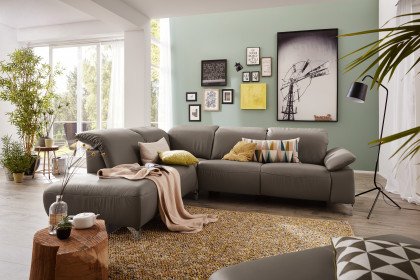 MR 370 von Musterring - Ledercouch Variante links grey