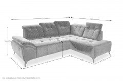 Fiore-LE25 von Benformato - Eckcouch rechts grau-braun