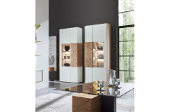 Caya von Hartmann - Wohnwand 24 W Kerneiche gebürstet/ weiß