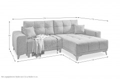 Appassito von Benformato - Ecksofa rechts anthrazit