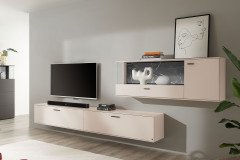 Pasadena von set one by Musterring - Wohnwand in Kaschmir und Marmor
