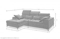 Neapel von Benformato - Ecksofa links moosgrün