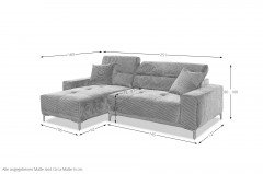 Orio von Benformato - Ecksofa Variante links rosa
