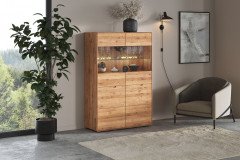 WZ-0663 von GK Möbelvertrieb - Highboard II aus Wildeiche