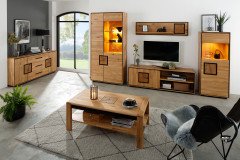 WZ-0625 von GK Möbelvertrieb - Couchtisch aus Wildeiche mit Hirnholz