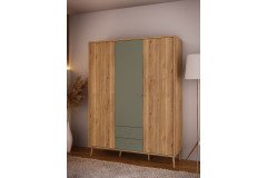 Whenua von Forte - Schreibtisch mit Stauraum Mauvella-Oak - sage green