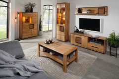 WZ-0625 von GK Möbelvertrieb - Couchtisch aus Wildeiche mit Hirnholz