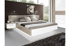 Rondino von Forte - Schlafzimmer-Einrichtung Sandeiche Nachbildung - weiß