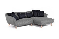 Mocca von GUTMANN - Eckgarnitur rechts dunkelgrau