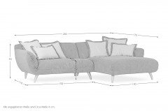 Mocca von GUTMANN - Eckgarnitur rechts dunkelgrau