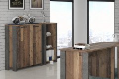 Clif von Forte - Eckschreibtisch in Vintage-Optik