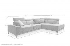 Matino von Candy - Ecksofa Ausführung rechts silver