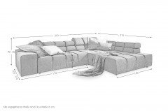 Oregon 2.0 von Candy - Couchgarnitur Ausführung rechts fango