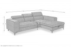 Prag 2 von ED-Lifestyle - Ecksofa rechts silver