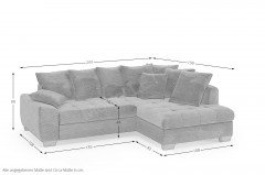 Nikita II von Nova Via - Eckcouch rechts stone